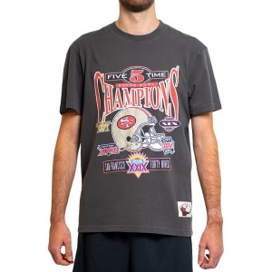 Mitchell & Ness San Francisco 49ers Vintage Champs NFL Mens T-Shirt - Faded Black