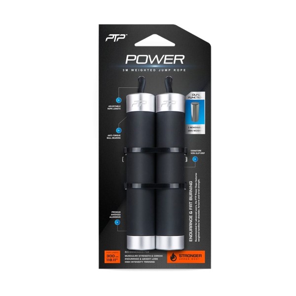 PTP Power Weighted Jump Rope - Black/Silver