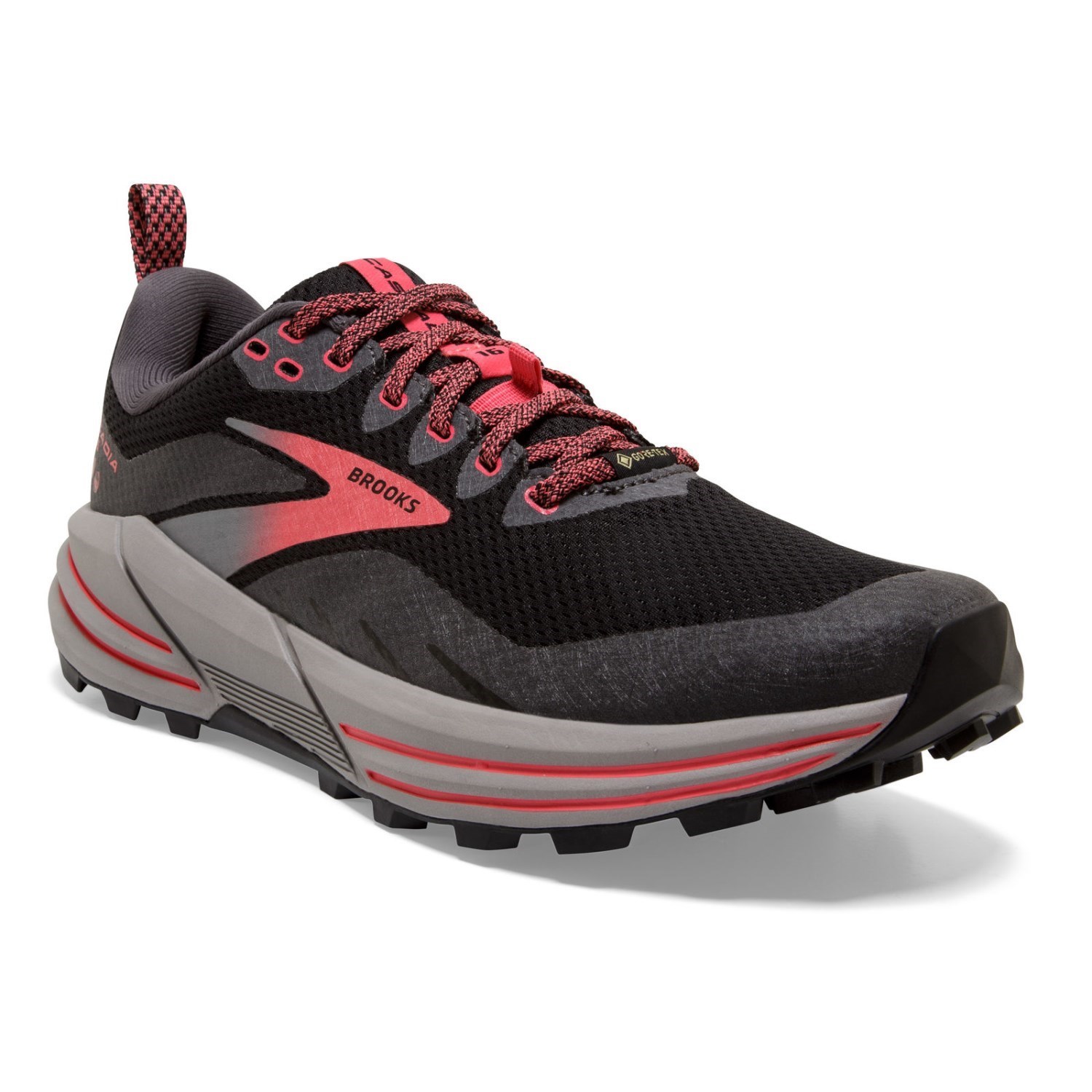 Brooks Cascadia 16 GTX - Womens Trail Running Shoes - Black/Blackened ...