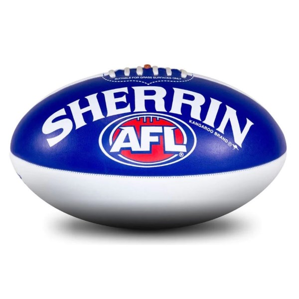 Sherrin North Melbourne Kangaroos Autograph Football - Size 3 - Blue/White