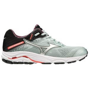Mizuno Wave Inspire 15 - Womens Running Shoes - Sky Gray/Fiery Coral