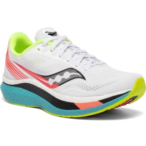 Saucony Endorphin Pro - Womens Road Racing Shoes - White/Mutant