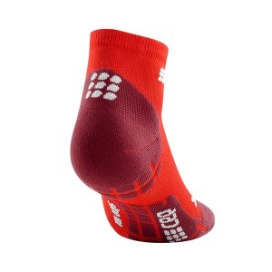 CEP Ultra Light Compression Low Cut Running Socks - Lava/Dark Red