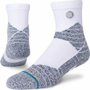 Stance Icon Sport Quarter Running Socks - White/Grey