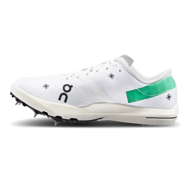 On Cloudspike 10000m - Mens Long Distance Track Running Spikes - Undyed White/Mint