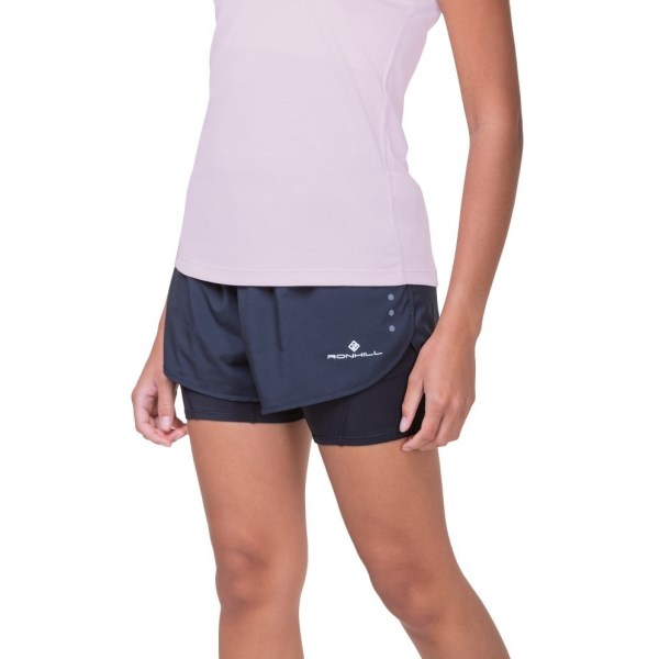 Ronhill Core Twin Womens Running Shorts - Black