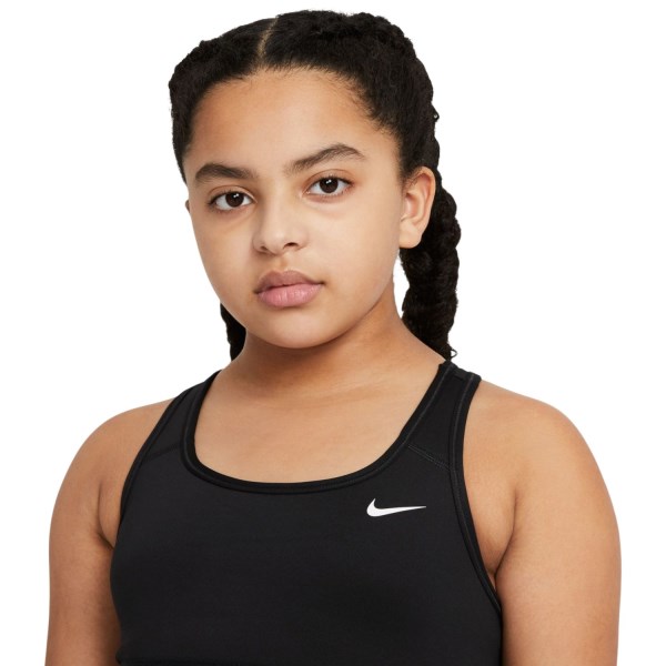 Nike Swoosh Kids Girls Sports Bra - Black/White
