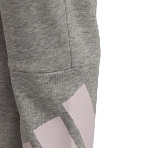 Adidas Essentials French Terry Kids Girls Track Pants - Grey Heather/Clear Pink