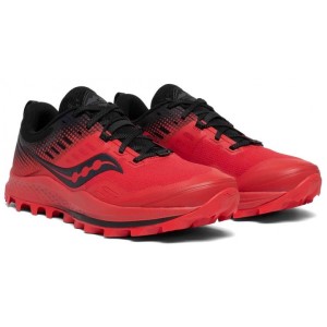 Saucony Peregrine 10 ST - Mens Trail Running Shoes - Red/Black