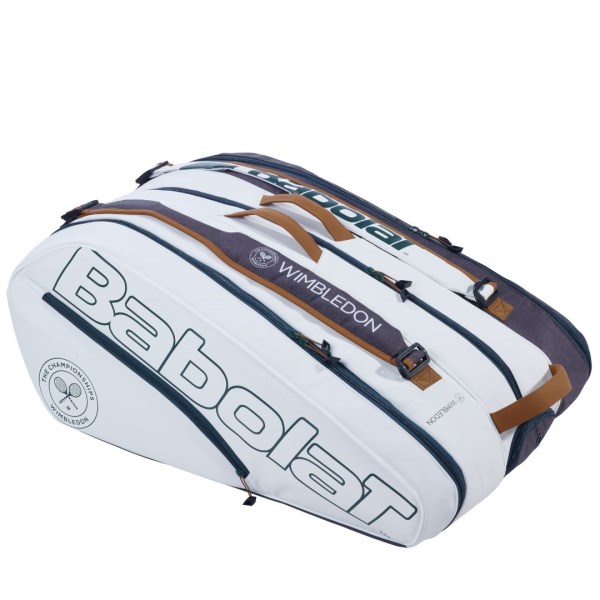Babolat Pure Drive Wimbledon 12 Pack Tennis Bag - White/Green/Brown