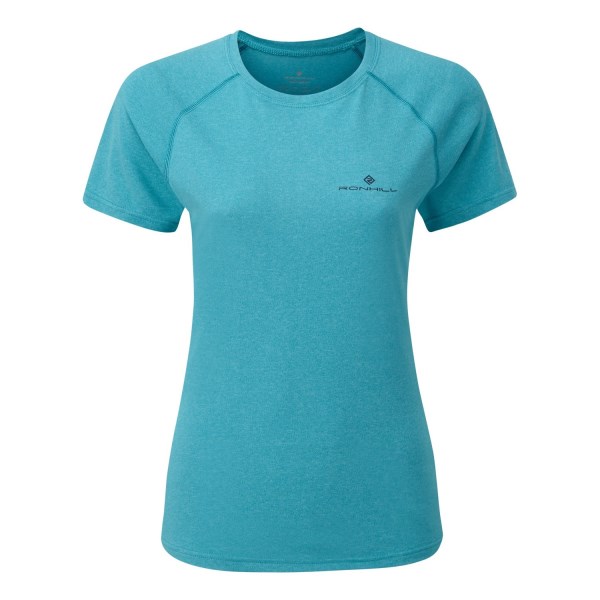Ronhill Core Womens Short Sleeve Running T-Shirt - Spa Green Marl/Deep Navy