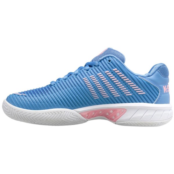 K-Swiss Hypercourt Express 2 Womens Tennis Shoes - Silver Lake Blue/White/Orchid Pink