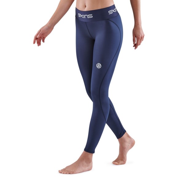 Skins Series-1 Womens 7/8 Compression Tights - Navy Blue