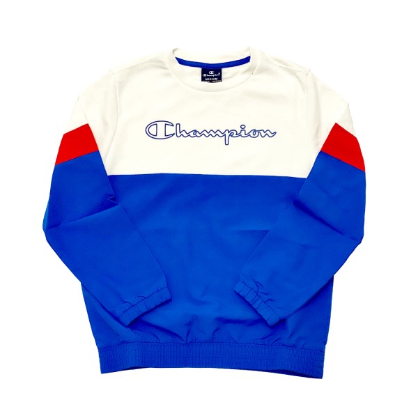 Champion Crew Kids Sweatshirt - White/Blue/Red