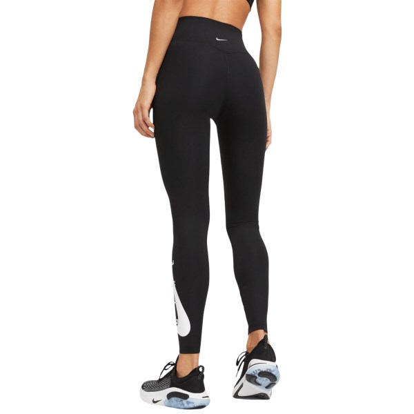 Nike Swoosh Womens 7/8 Running Tights - Black/Reflective Silver