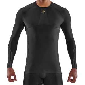 Skins Series-5 Mens Compression Long Sleeve Top - Navy Blue