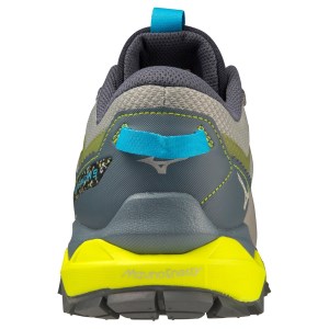 Mizuno Wave Mujin 9 - Mens Trail Running Shoes - Ghost Grey/Ombre Blue/Bolt