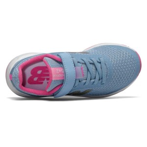 New Balance 455 v2 Velcro - Kids Running Shoes - Light Blue/Pink