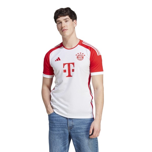 Adidas FC Bayern 2023/24 Home Mens Soccer Jersey - White/Red