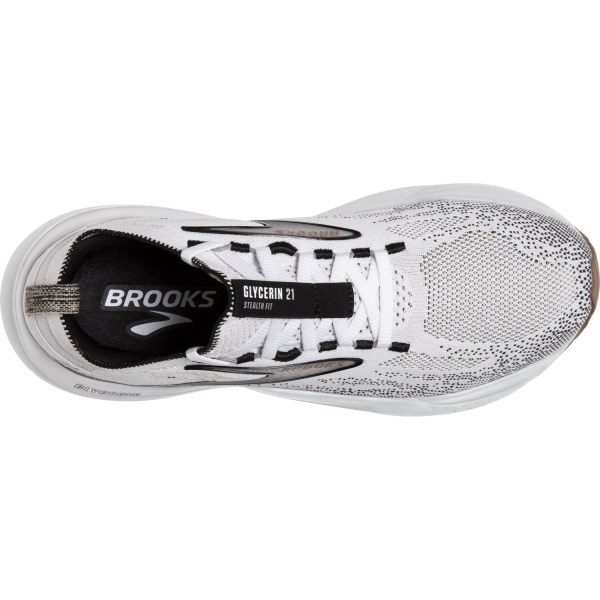 Brooks Glycerin Stealthfit 21 - Womens Running Shoes - White/Grey/Black