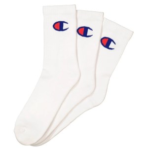 Champion C Logo Mens Crew Socks - 3 Pack - White