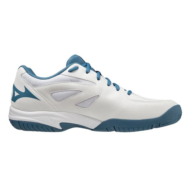 Mizuno Gate Sky Plus 3 - Unisex Badminton Shoes - White/Tanger Turquoise/Blue Ashes