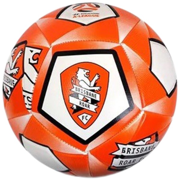 A-League Brisbane Roar Soccer Ball - Size 5 - Orange/White/Black
