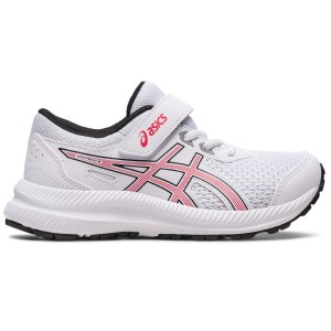 Asics Contend 8 PS - Kids Running Shoes - White/Electric Red