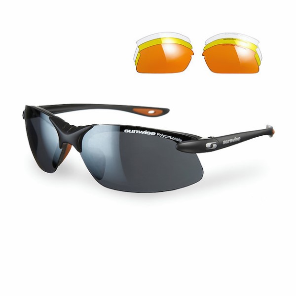 Sunwise Windrush Sports Sunglasses + 4 Lens Sets - Black