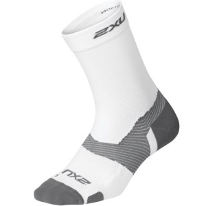 2XU Vectr Light Cushion Crew Running Socks - White/Grey