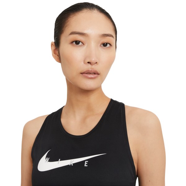 Nike Swoosh Run Womens Running Tank Top - Black/Reflective Silver