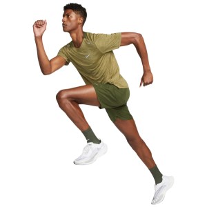Nike Dri-Fit ADV Techknit Ultra Mens Running Shirt - Rough Green/Coriander/Reflective Silver