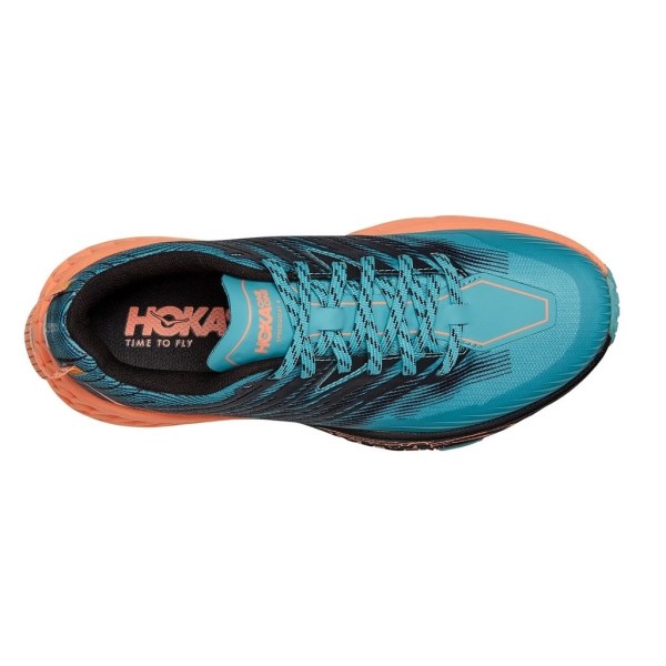 Hoka Speedgoat 4 - Womens Trail Running Shoes - Aquarelle/Cantaloupe