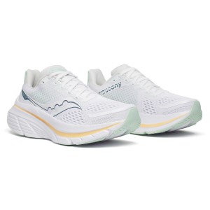 Saucony Guide 17 - Womens Running Shoes - White/Peel