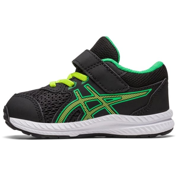 Asics Contend 8 TS - Toddler Running Shoes - Black/Lime Zest