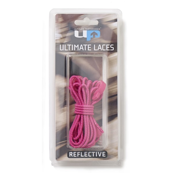 UP Reflective Elastic Running/Triathlon Shoe Laces - Pink