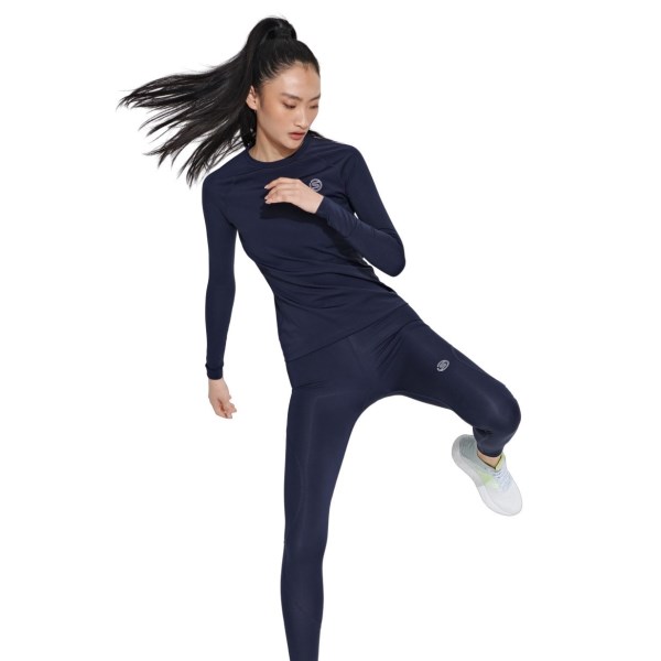 Skins Series-2 Womens Compression Long Sleeve Top - Navy Blue
