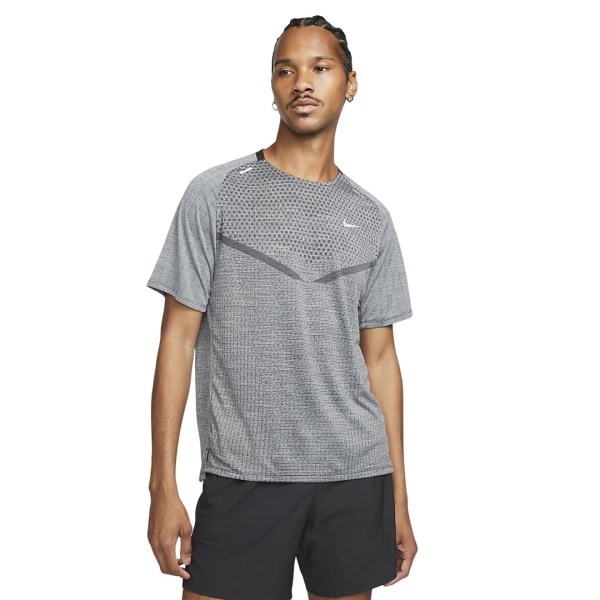 Nike Dri-Fit ADV TechKnit Ultra Mens Running T-Shirt - Black/Smoke Grey/Reflective Silver