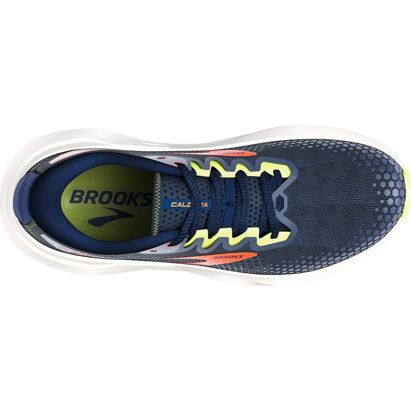 Brooks Caldera 6 - Mens Trail Running Shoes - Navy/Firecracker/Green ...