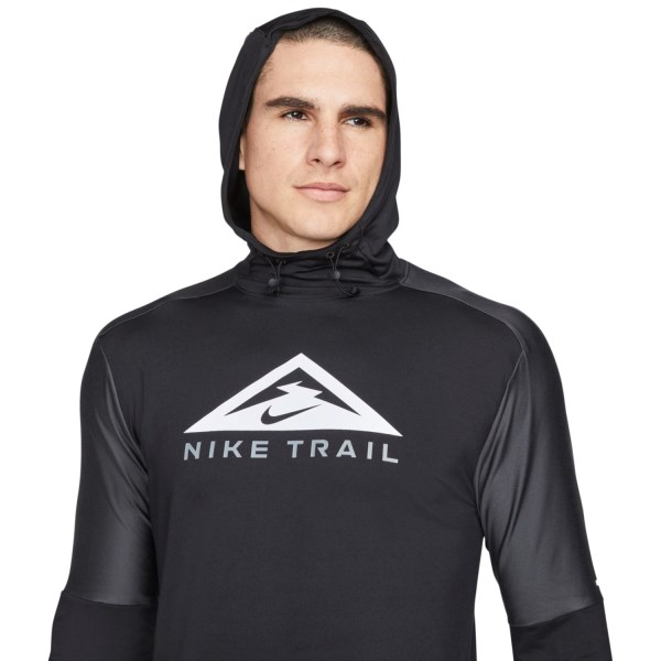 Nike Dri-Fit Trail Mens Trail Running Hoodie - Black/Dark Smoke Grey/White