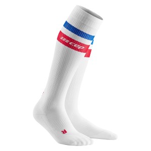 CEP Limited Edition 80s Style Compression Run Socks - White/Red