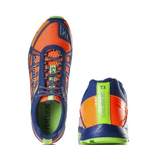 Salming Trail 3 - Mens Trail Running Shoes - Orange/Deep Blue
