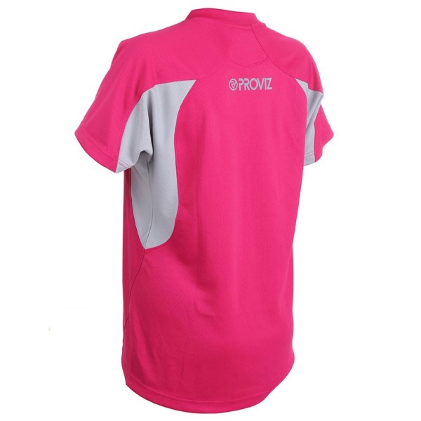 Proviz Active Hi-Vis Womens Running T-Shirt - Raspberry/White