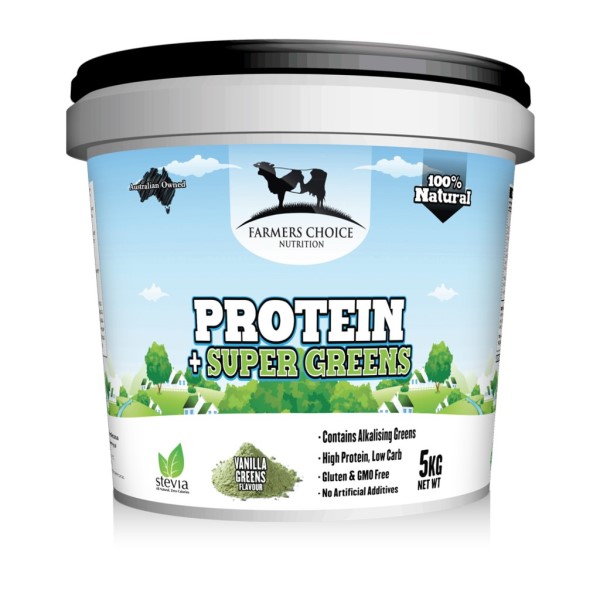 Farmers Choice Whey Protein Concentrate + Super Greens - 5kg