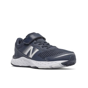 New Balance 680v6 Velcro - Kids Running Shoes - Natural Indigo/White