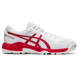 Asics Gel Peake 6 - Mens Cricket Shoes - White/Electric Red