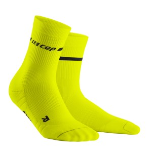 CEP Neon Mid Cut Running Socks - Yellow