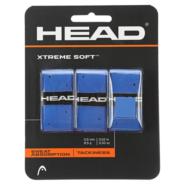 Head Xtreme Soft Tennis Overgrip - 3 Pack - Blue