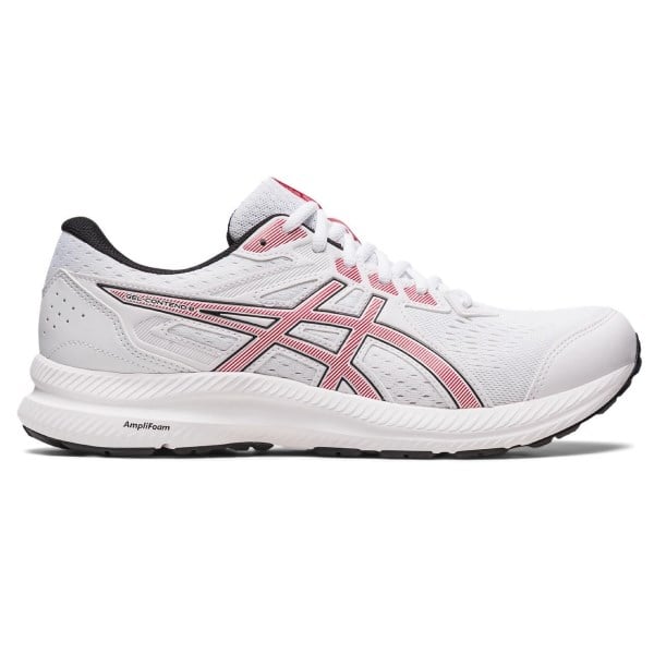 Asics Gel Contend 8 - Mens Running Shoes - White/Electric Red