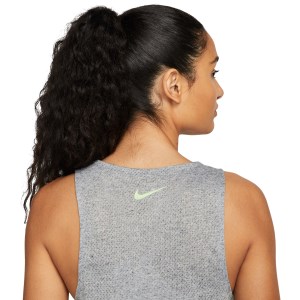 Nike Dri-Fit Womens Trail Running Tank Top - Dark Grey Heather/Lime Glow
